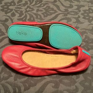 Tieks size 8. Cardinal red. Worn once, excellent condition.